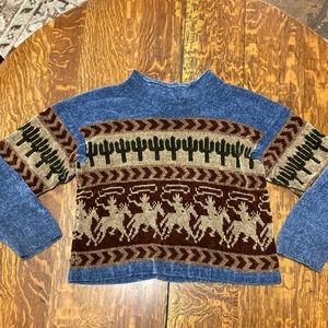 Vintage Chenille Western Sweater